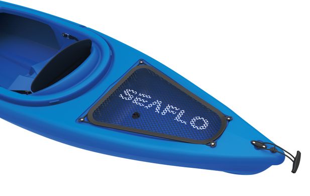 Корпусный каяк SeaFlo SF-1004, одноместный, открытый кокпит Sit-on-Top (синий, красный)
