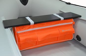 Комплект: мягкое сиденье 76х20 и сумка-рундук для лодки Колибри (черный, серый, оранж, синий)