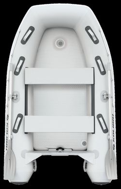 Килевая лодка Kolibri КМ-270DXL, airdeck (светло-серая, белая фурнитура)