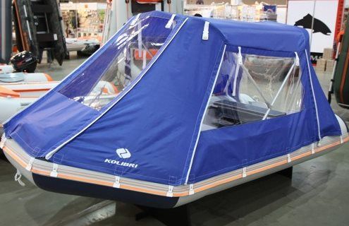 Палатка-тент для лодки Kolibri КМ-300, КМ-300D (камуфляж или серый)