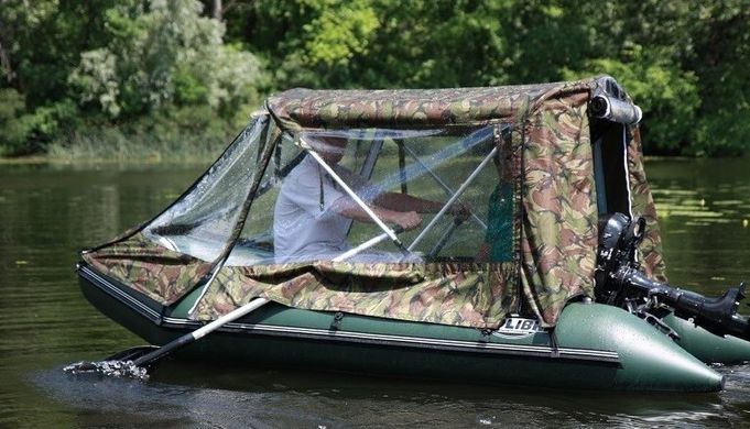 Палатка-тент для лодки Kolibri КМ-300, КМ-300D (камуфляж или серый)