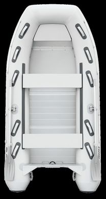 Килевая лодка Kolibri КМ-360DXL, алюм пайол (светло-серая, белая фурнитура)