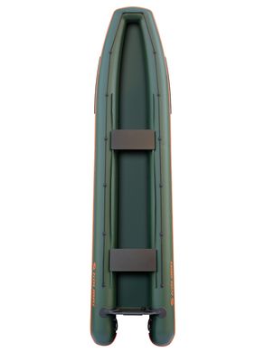 Лодка-каноэ Kolibri KМ-460С, слань-книжка (цвет зеленый, светло-серый)
