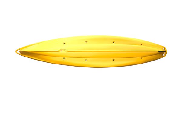 Корпусный каяк туристический Riverday TwinWave-400 двухместный, HDPE-RM, желтый, дрен. пробки