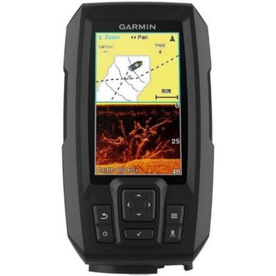 Четырехлучевой эхолот Garmin Striker Plus 4 CV есть режим A-scope (флэшер) есть GPS, для соленой воды, до 533м